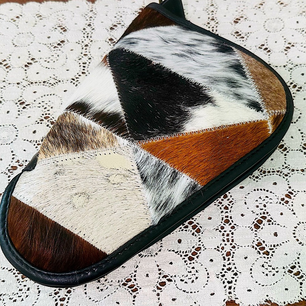 Tri-Color Patchwork Leather Clutch